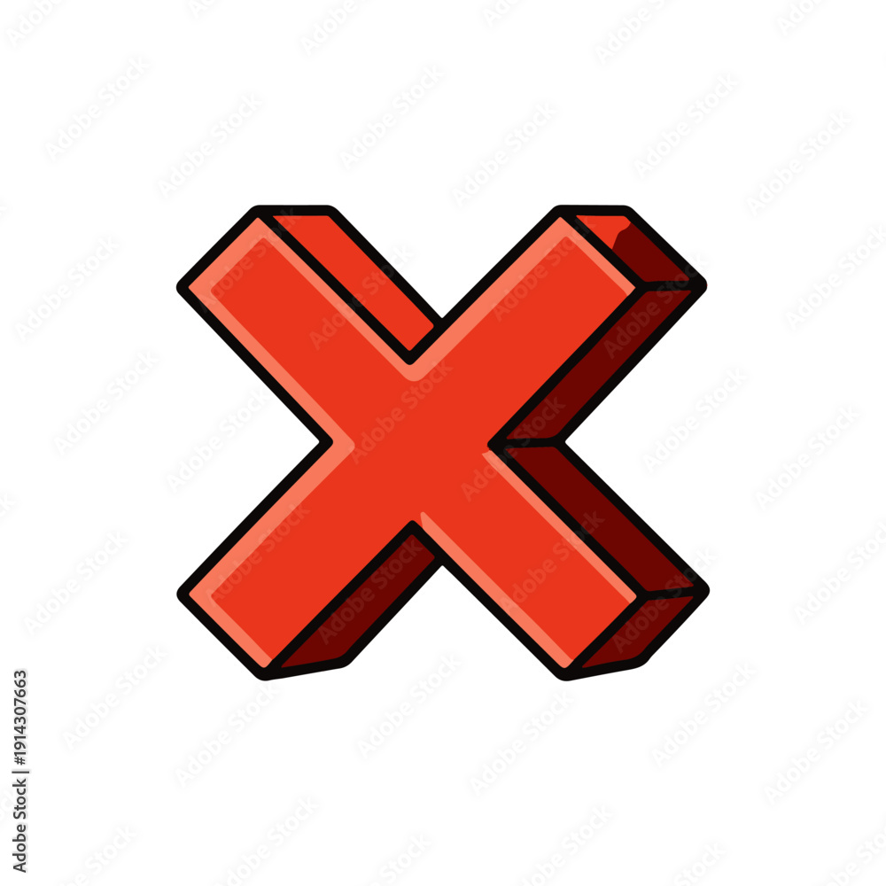 Obraz premium cross 3D icon vector on a white background Vector color 3D icon on a white background