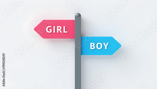 Boy or Girl Choice Concept, Gender Selection, Male vs Female Symbol, Childhood Identity, Decision Making, Baby Gender Comparison Concept