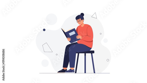 Person Reading Book on Chair, Knowledge, Education, Learning, Concentration