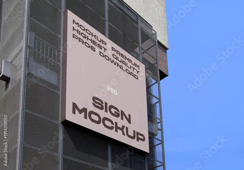 Sign On Elevation Mockup