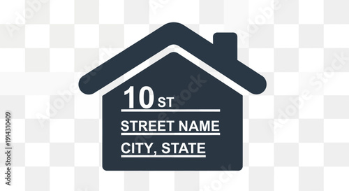 Home address icon for location and navigation applications.