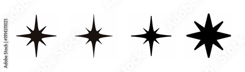 Progression of a star shape with increasing number of points Vector, illustration