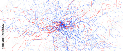 Blood Vessel Vein Wireframe Background, Micro Vascular Veins Lines Structure, Cardio Surgery Medicine Concept. Medical Endovascular Neurovascular Science Therapy Graphic. Vector Illustration.