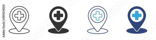 Medical location point icon set,  vector illustration . 