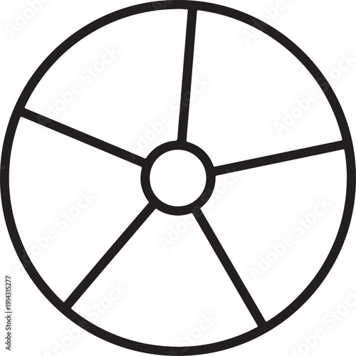 Simple black line of a five-pointed star within a circle also transparent background five pointed star