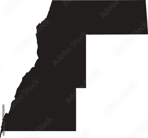 Detailed silhouette map of Western Sahara with accurate real-world boundaries. High-quality editable vector EPS isolated on white background, suitable for political and educational geography use.