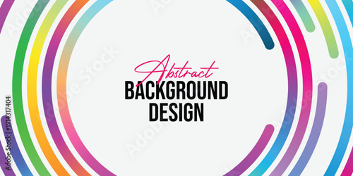 Vibrant abstract background design with multicolored arcs