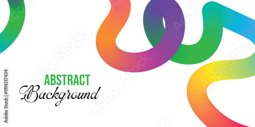 Vibrant abstract background with colorful gradient shapes and text