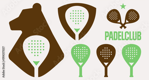 PADEL PICKLE BALL RACKET SPORT CLUB LOGO SET