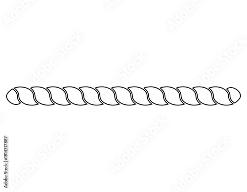 Illustration of Twisted Rope Line Divider Design Decorative Outline Illustration Vector Isolated on White Background