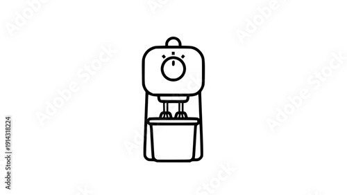 Coffee maker machine icon in black outline style