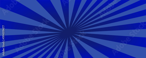 Retro background with rays or stripes in the center. Sunburst or sun burst retro background. Blue colors. banner, cover, poster, flyer, card, brochure, web. Vector illustration