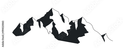 mountain line art vector drawing design