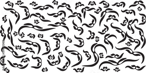 vector hand down black and white background. 