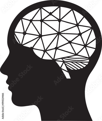Mind Power Silhouette art Logo