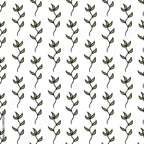 Seamless pattern with pretty decorative elements with leaves.eps
