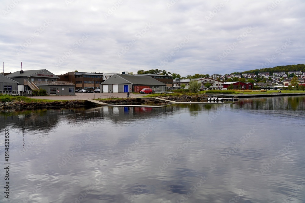 Obraz premium The club house of the Horten Roklubb rowing club.