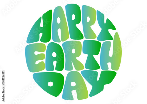 アースデーのレトロな円形タイポグラフィ