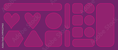 Modern pink linear web interface components collection