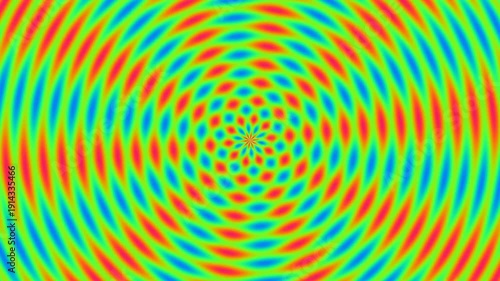 Psychedelic colorful radial pattern animation Bright seamless VJ Loop background for music events or presentations