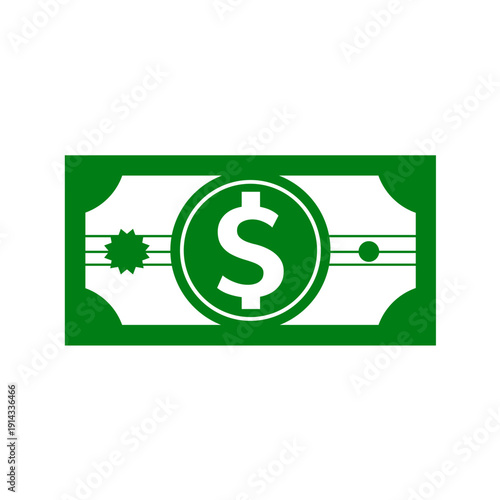 Dollar banknote - vector icon