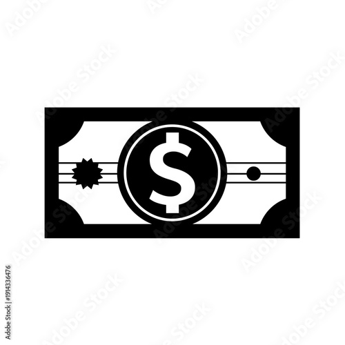 Dollar banknote - vector icon
