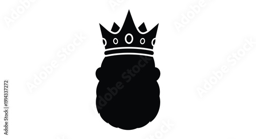 A striking black silhouette of a crowned head regal and imposing silhouette