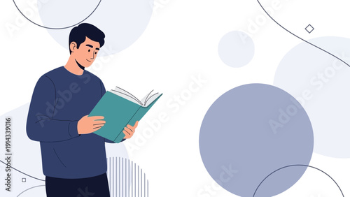 Man Reading Book, Learning and Education, Knowledge, Relaxation, Study