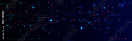 AI Digital Communication Cybersecurity Line Background. Artificial Intelligence Neural Firing Network Concept for Digital Science and Technology Forum Conference Presentation Design. Vector Backdrop