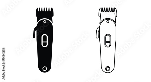 Two hair clippers shown in contrasting styles a striking silhouette