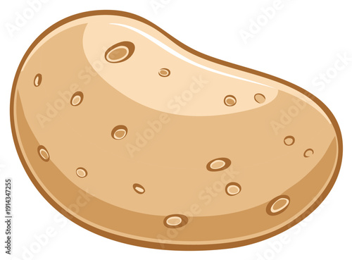 Isolated Single Potato Vector Illustration Simple Culinary Food Concept