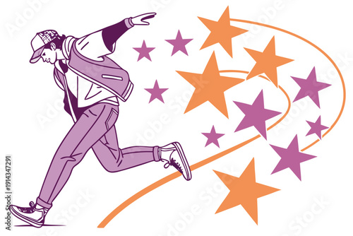 Person in Purple Outfit Dancing with Stars Background motion