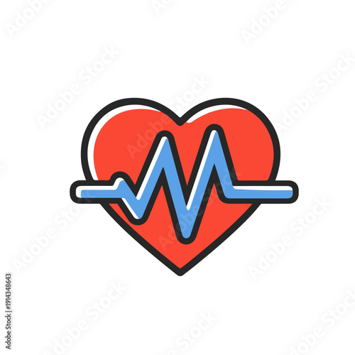 Pulse 3D icon vector on a white background Vector color 3D icon on a white background