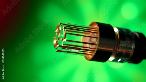 Stripped coax cable closeup on dart soft background