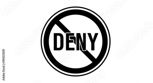 Free Download Bold deny sign with line through circle on white background - GFXLoad