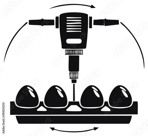 Automated egg production process illustration