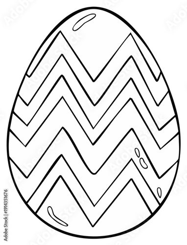 Outline Easter Egg with Chevron Pattern for Coloring Fun