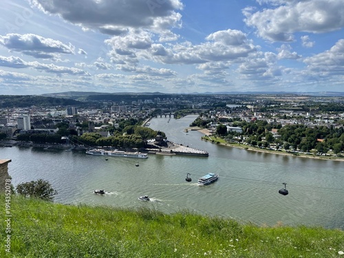 Принти на полотні Coblenz city view with rhine and moselle rivers
