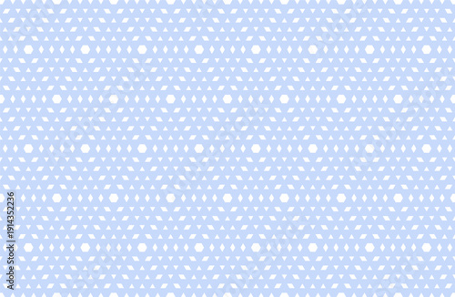 Abstract Seamless Geometric Diamonds Dots Pattern. Light Blue Texture.