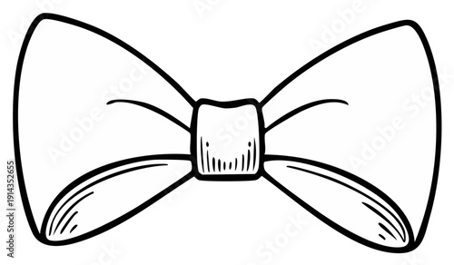 Hand drawn bow tie illustration with clean lines and shading