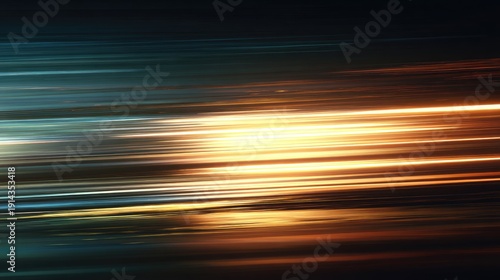 Futuristic Teal and Gold Motion Blur Light Streaks