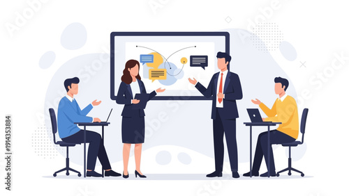 Business Team Meeting Presentation Strategy Discussion