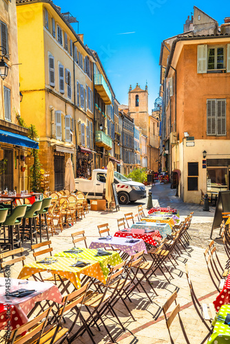 Wallpaper Mural Aix en Provance, France. Aix En Provence scenic colorful restaurant street view Torontodigital.ca