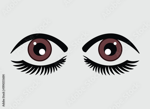 eye see view look vision girl optic eyelashes vector illustration isolated