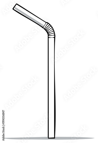 Illustration of a drinking straw isolated against a white background