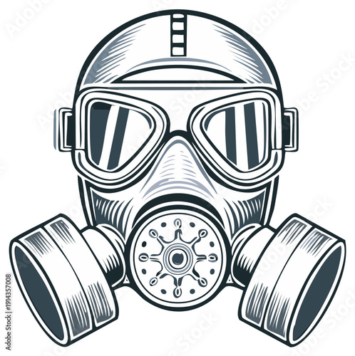 Retro Gas Mask with Dual Filters Vintage Style Protection