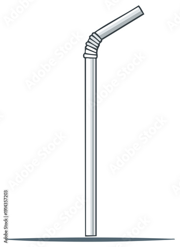 Single Use Plastic Drinking Straw for Beverages: Illustration of Environmental Pollution Concern