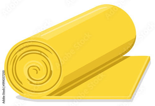 Yellow rolled insulation material