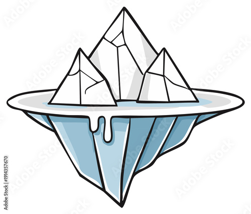 Cartoon Illustration of the Tip of the Iceberg Metaphor with Hidden Depths