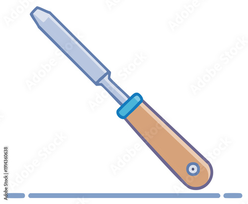 Woodworking chisel hand tool vector illustration icon
